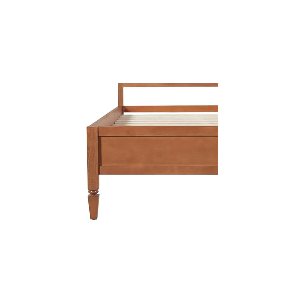 King Size Wood Platform Bed Frame,Bed with Classic Panel Headboard, Wooden Slats Support, No Box Spring Needed, Easy Assembly, Brown