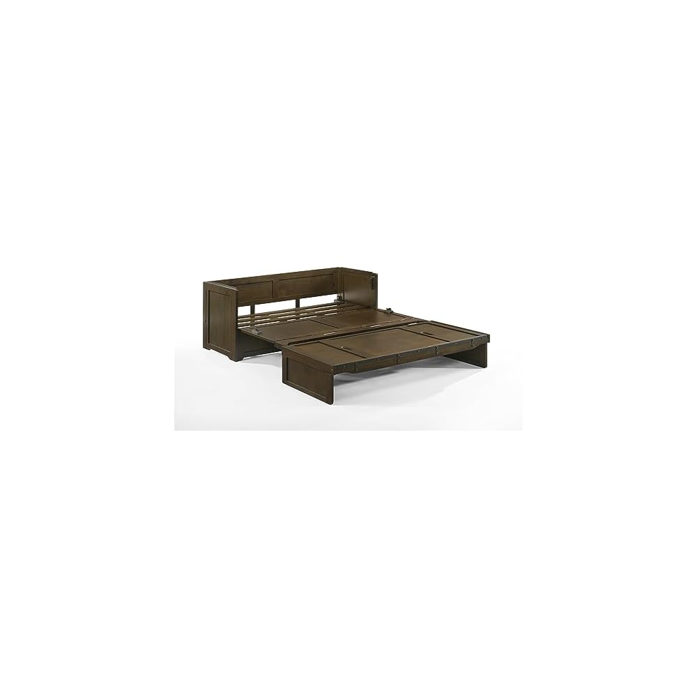 Rustic Brown Cube Pre-Assembled Cabinet Murphy Bed