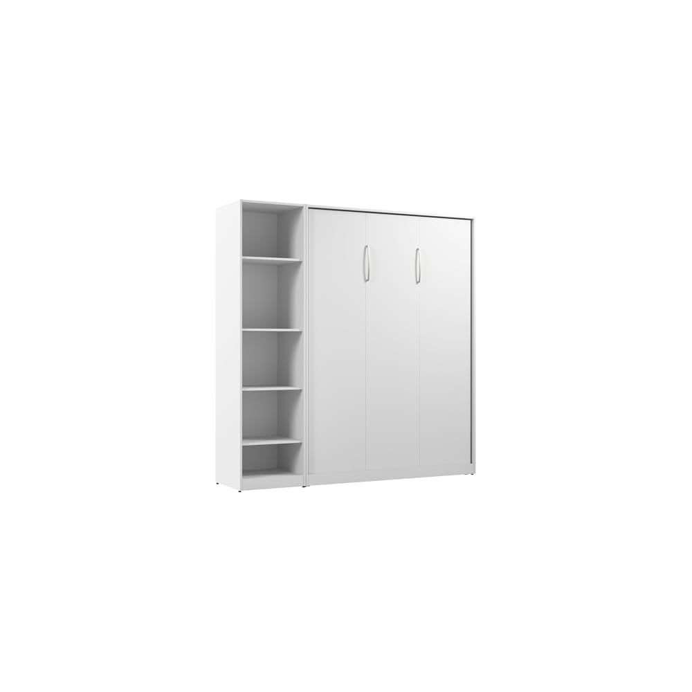 Full Murphy Bed with Closet Organizer, White, Claremont, 79W