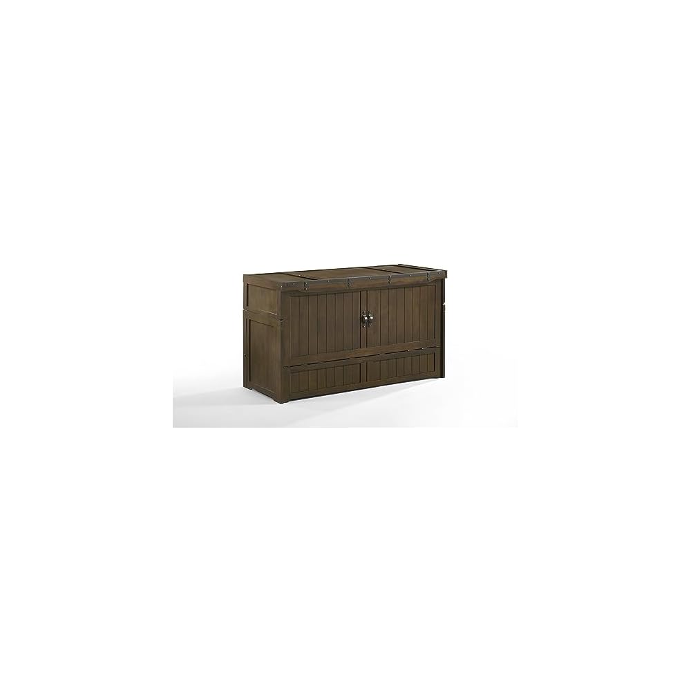 Rustic Brown Cube Pre-Assembled Cabinet Murphy Bed