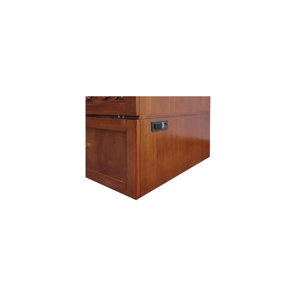 Domabella Murphy Cabinet Bed with Charging Station 8 Inch, Queen (Cherry)