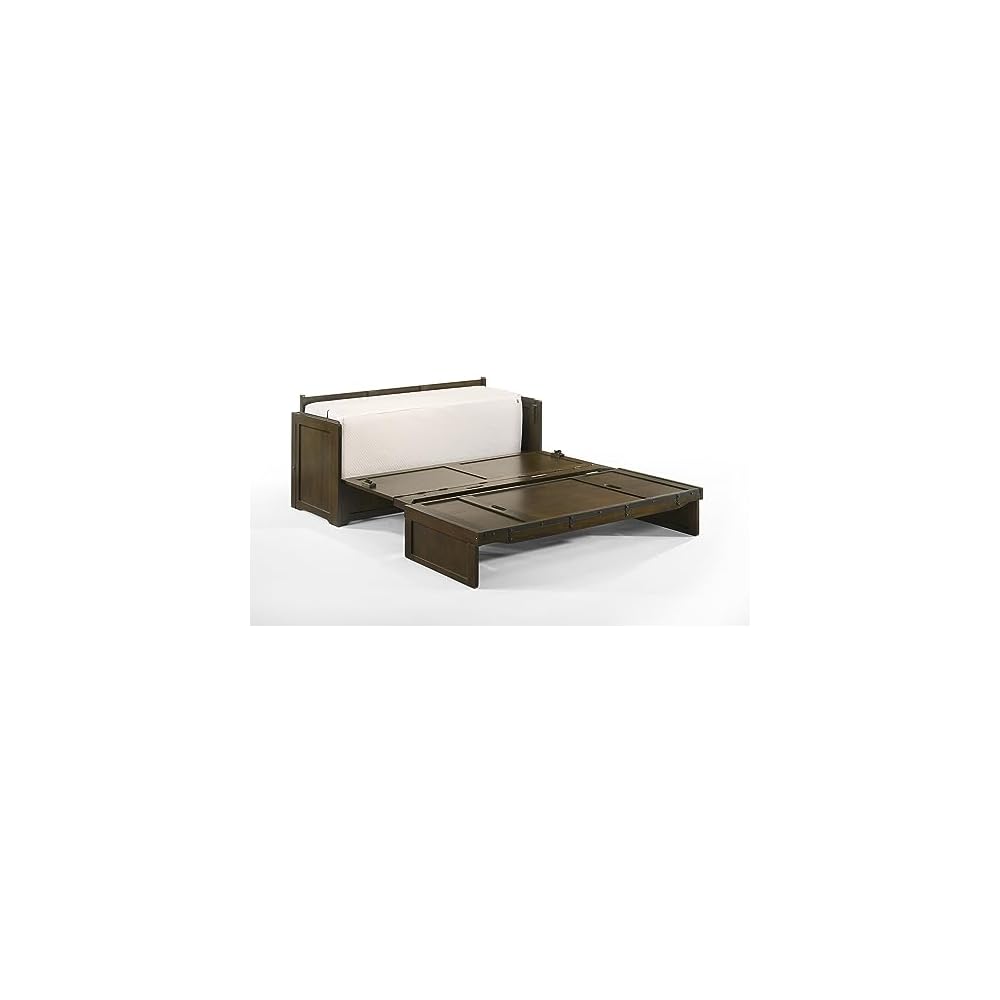 Rustic Brown Cube Pre-Assembled Cabinet Murphy Bed