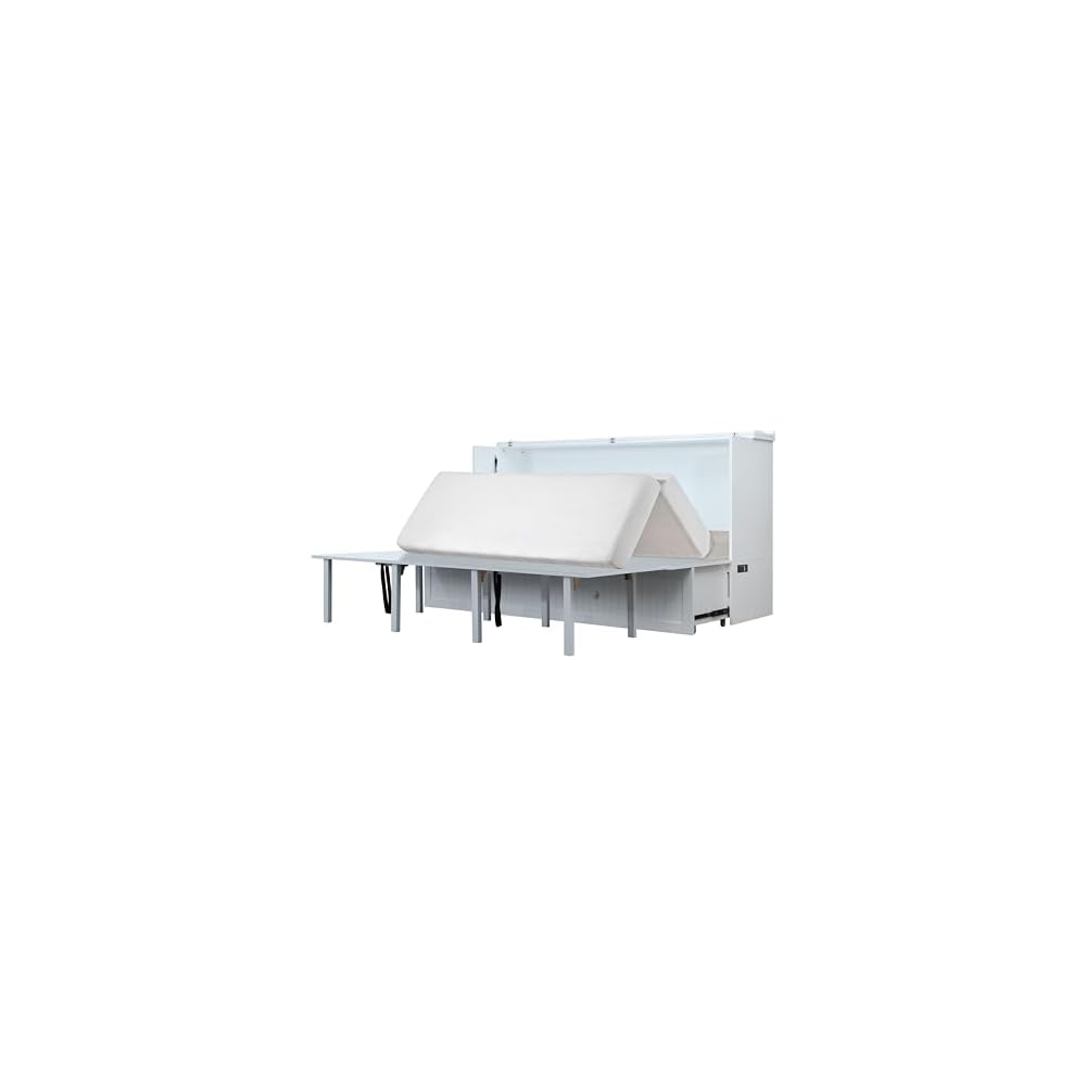 Murphybedz Tuscany Murphy Cabinet Chest Bed with Charging Station 6 Inch (White, King)