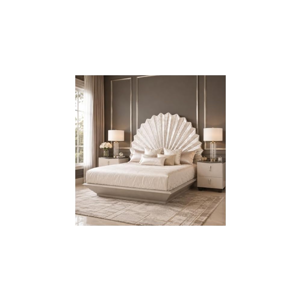 Fantosini King Fan Bed - Silver Leaf