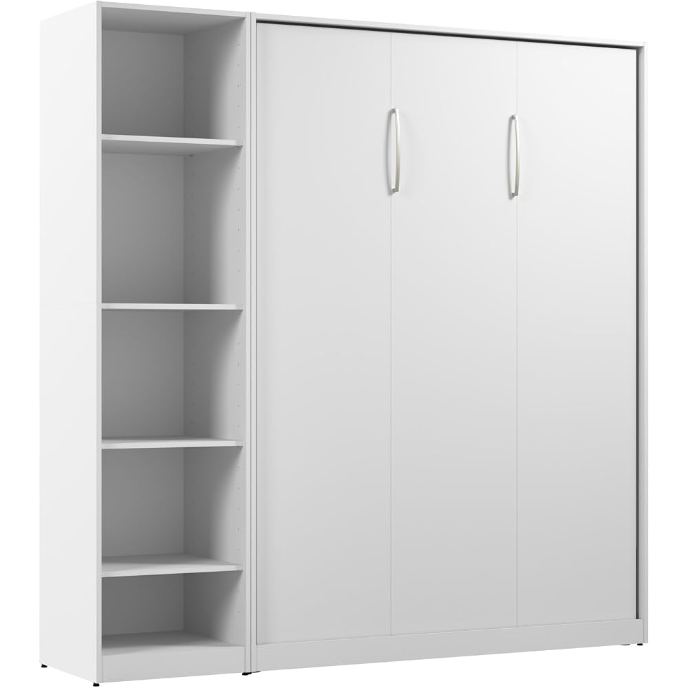 Full Murphy Bed with Closet Organizer, White, Claremont, 79W