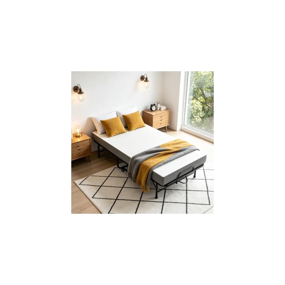 Folding Bed with 5 Inch Mattrees, 75"x38" Rollaway Beds for Adults