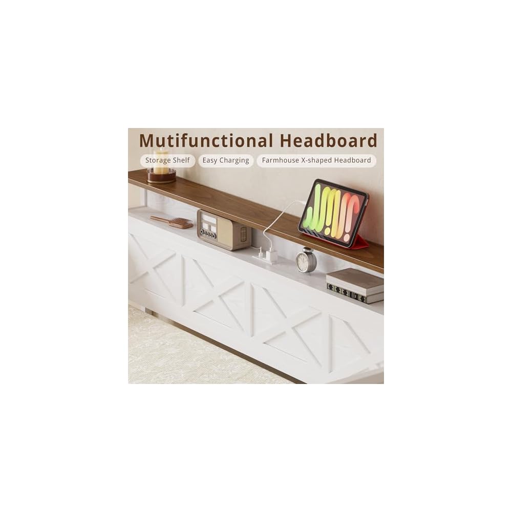 Twin Size Daybed with Storage Drawers, Charging Station, White