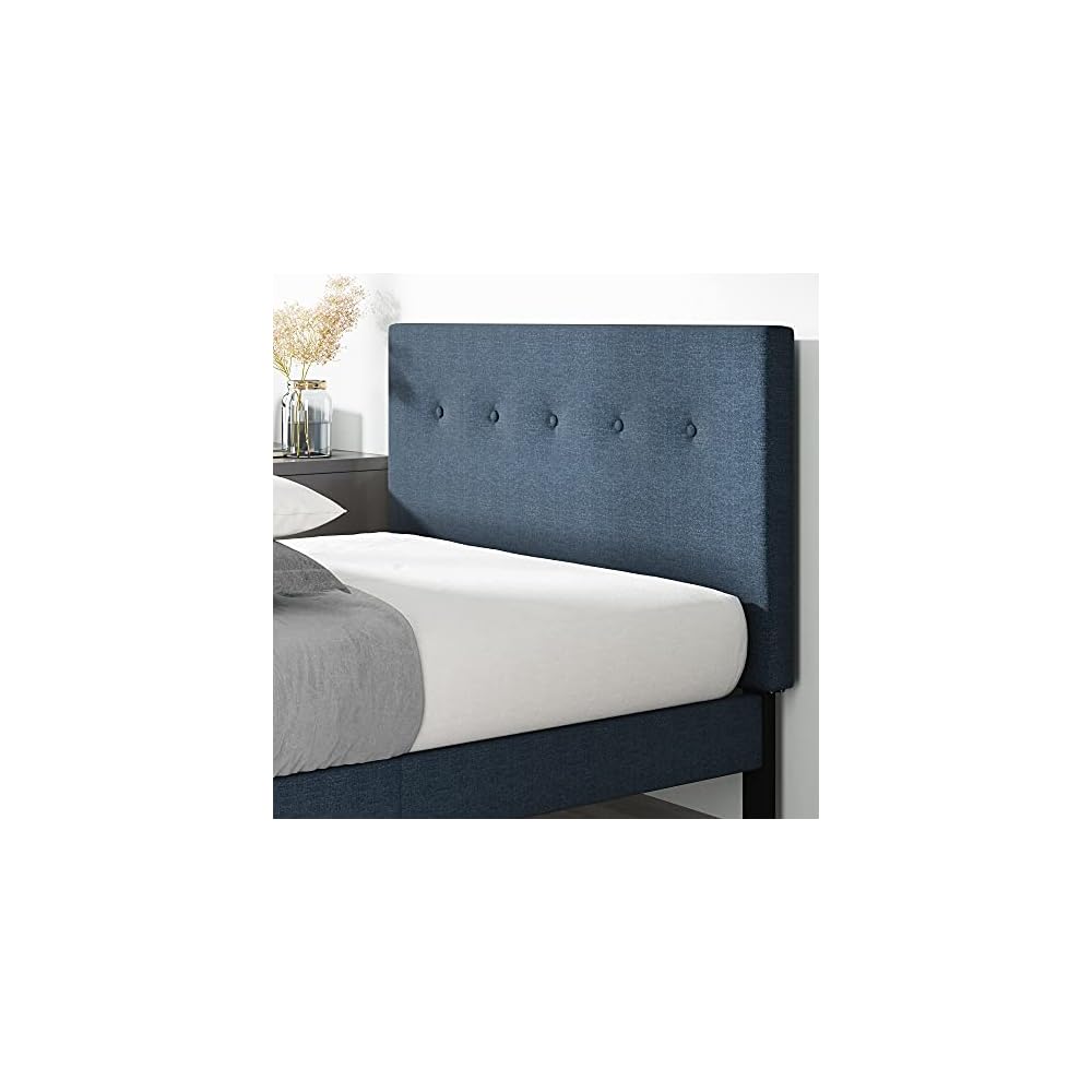 Omkaram Upholstered Platform Bed Frame, Mattress Foundation, Wood Slat Support, No Box Spring Needed, Easy Assembly, Queen