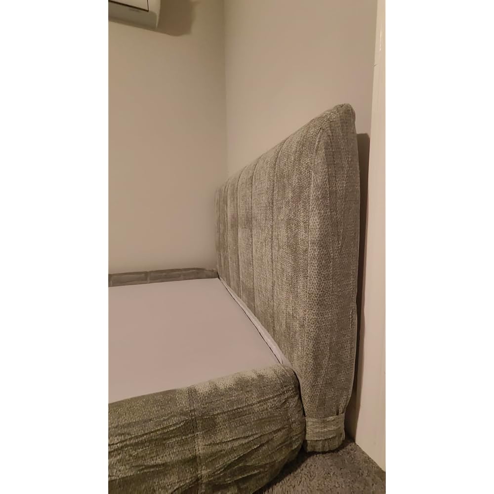 Full Cloud Bed Frame, Boneless Cushioned Foam Bed with Plush Fabric