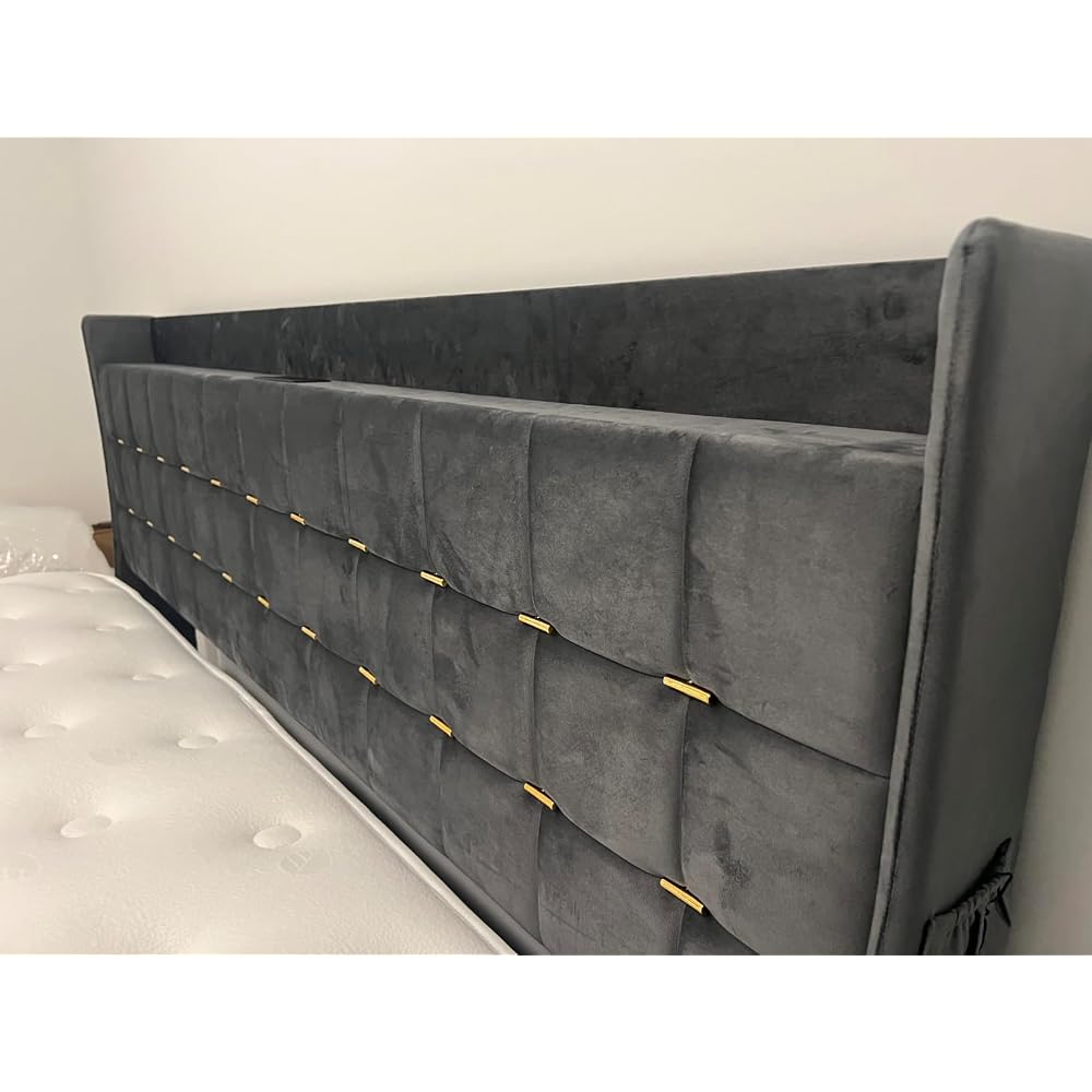 King Size Bed Frame with 3 Storage Drawers and RGB LED Lights