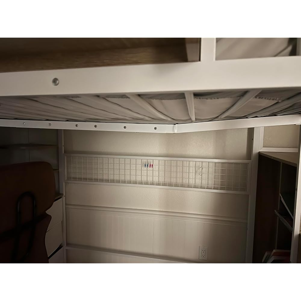 Loft Bed with Desk and Stairs, Headboard, Outlet (Black, Full)
