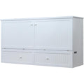Murphybedz Tuscany Murphy Cabinet Chest Bed with Charging Station 6 Inch (White, King)
