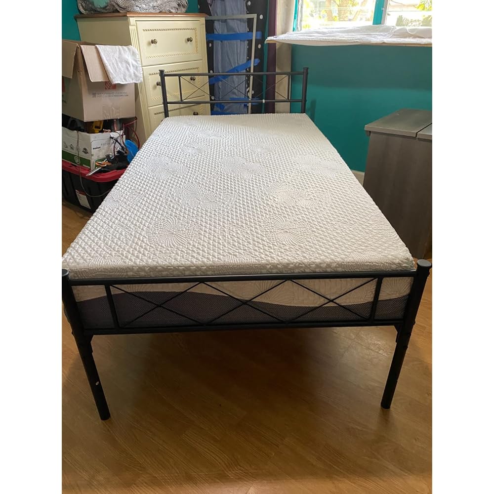 Bunk Bed Twin Over Twin, Metal Bunkbeds with Ladder and Full-Length Guardrail, No Box Spring Needed, Space Saving, Noise Free, Light Pink