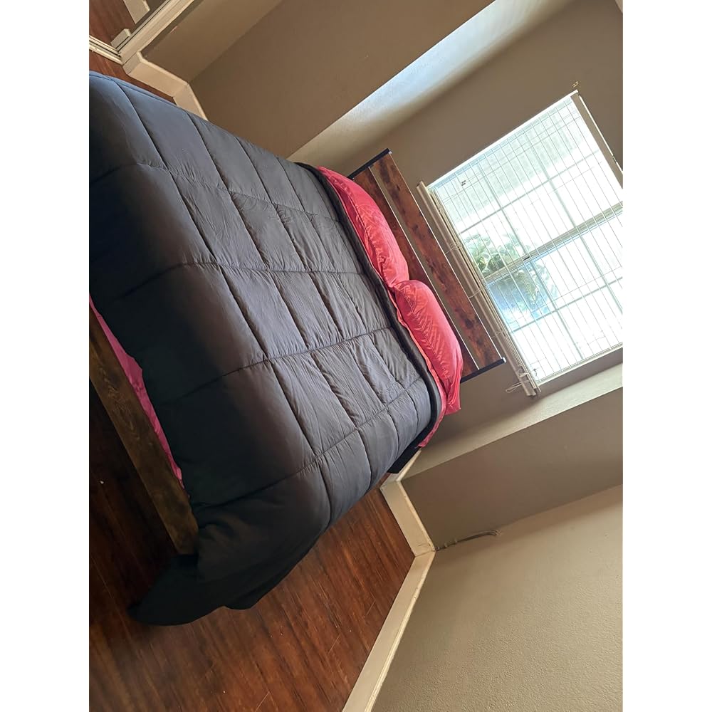 Twin Bed Frame with Headboard and Footboard, Metal Twin Bed Frame with Under Bed Storage, All-Metal Support System, No Box Spring Needed, Easy Assembly,Rustic Brown
