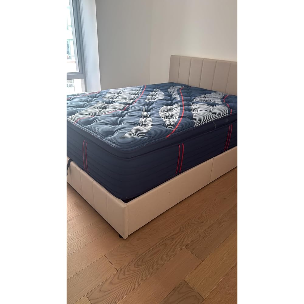 Gas Lift Up Storage Platform Bed, Upholstered Bed Frame with Hydraulic Storage System and Wooden Slat Support, Queen Size, Beige