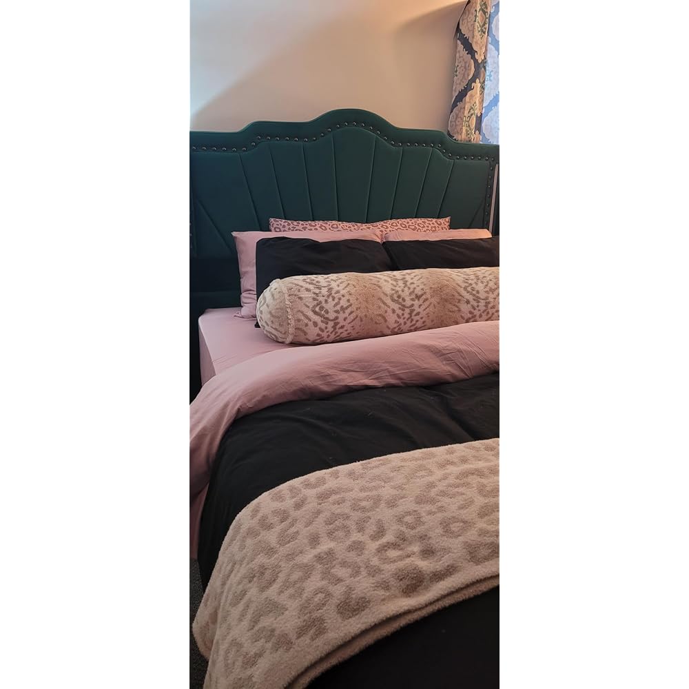 Farmhouse Queen Size Bed with 50" Tall Storage Bookcase Headboard