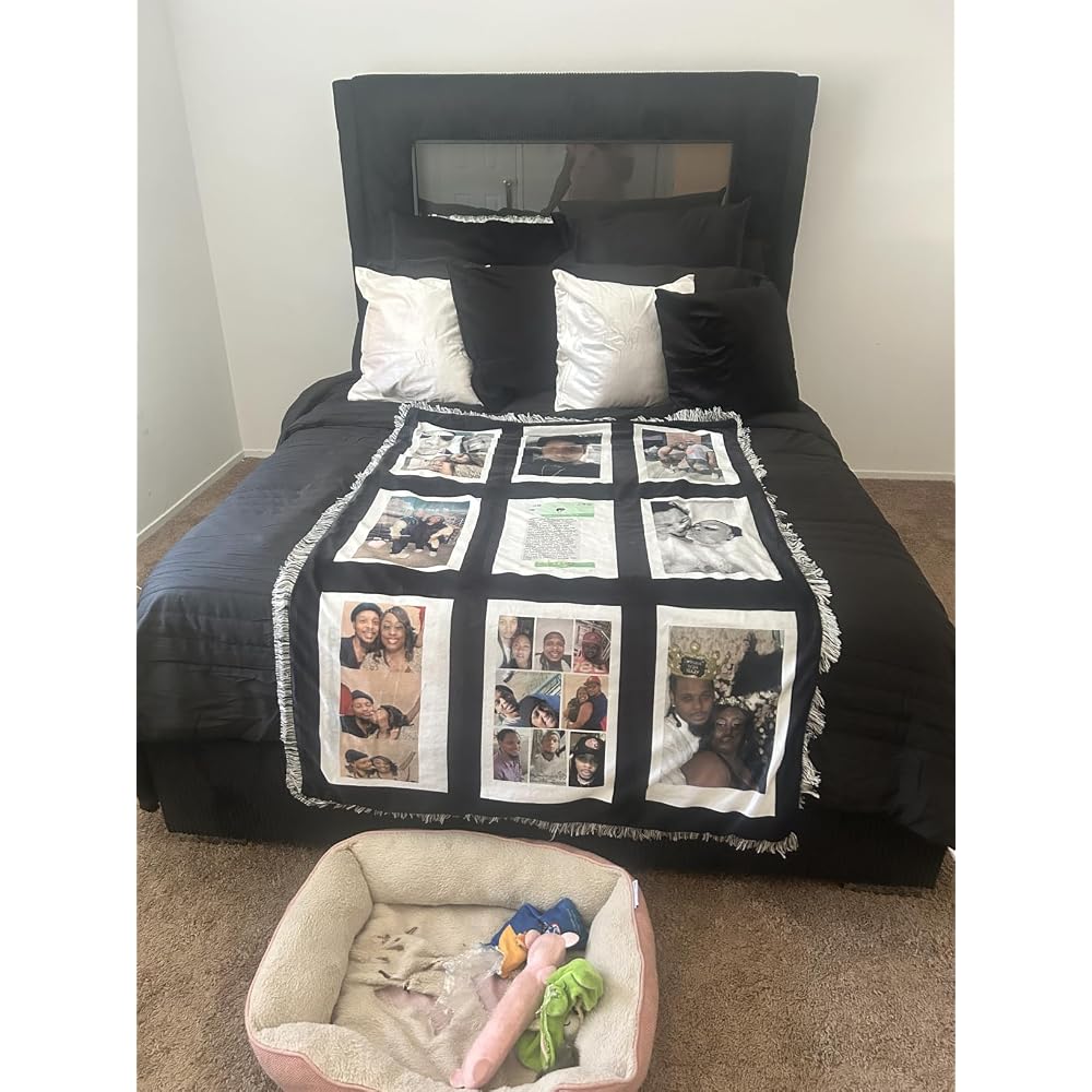 Cal King Fireplace Bed Frame, Upholstered Headboard, Light Gray