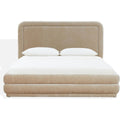 Couture Collection – Jollie Taupe Green Chenille Upholstered Queen Bed, Fabric Platform Bed with Headboard, Modern Bedroom Furniture (SFV4884C-Q)