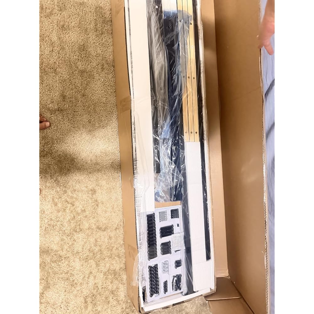 Farmhouse Platform Bed Frame with Storage Headboard and Dual USB Ports